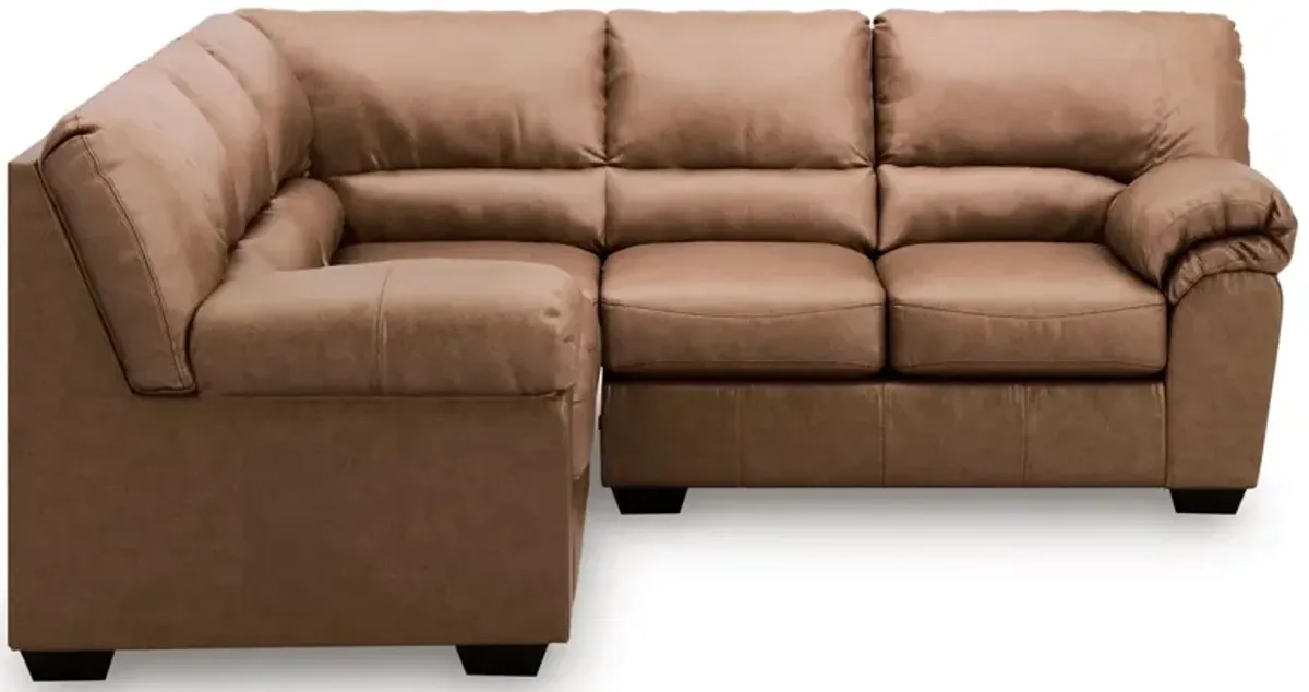 Whitlock Tux Loveseat Sectional in Caramel, Right Facing