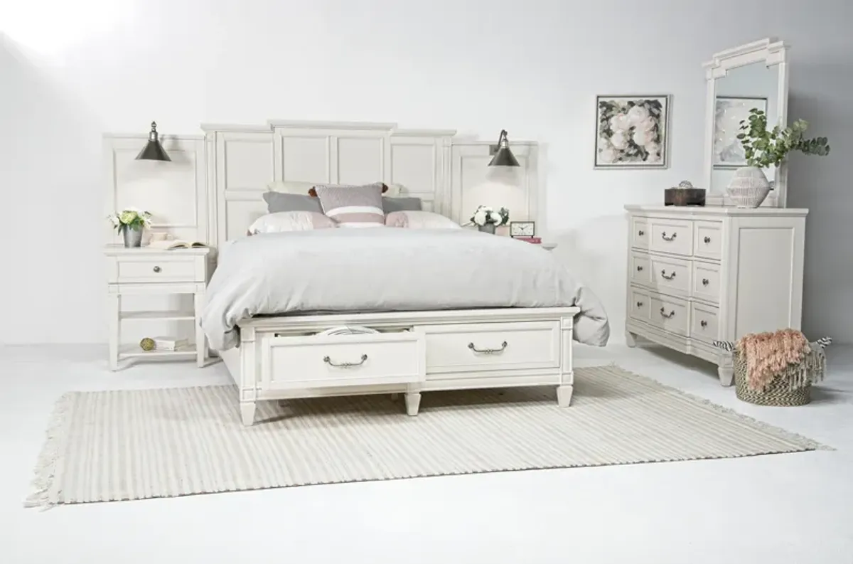 Willowbrook Panel Wall Bed w/ Storage in Egg Shell White, Queen