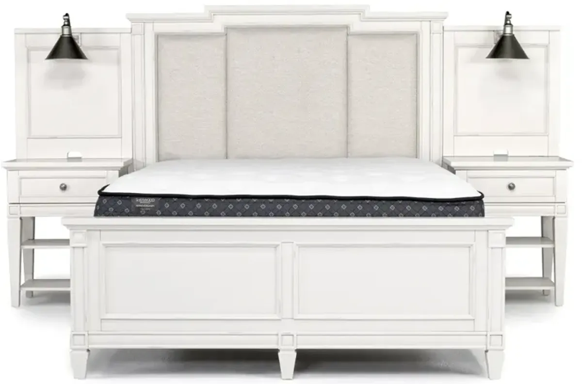 Willowbrook Upholstered Wall Bed in Egg Shell White, Queen