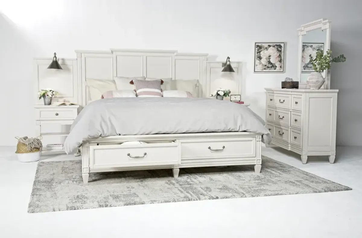 Willowbrook Panel Wall Bed w/ Storage in Egg Shell White, CA King