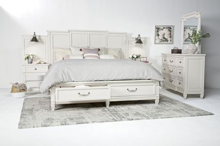 Willowbrook Panel Wall Bed w/ Storage in Egg Shell White, CA King