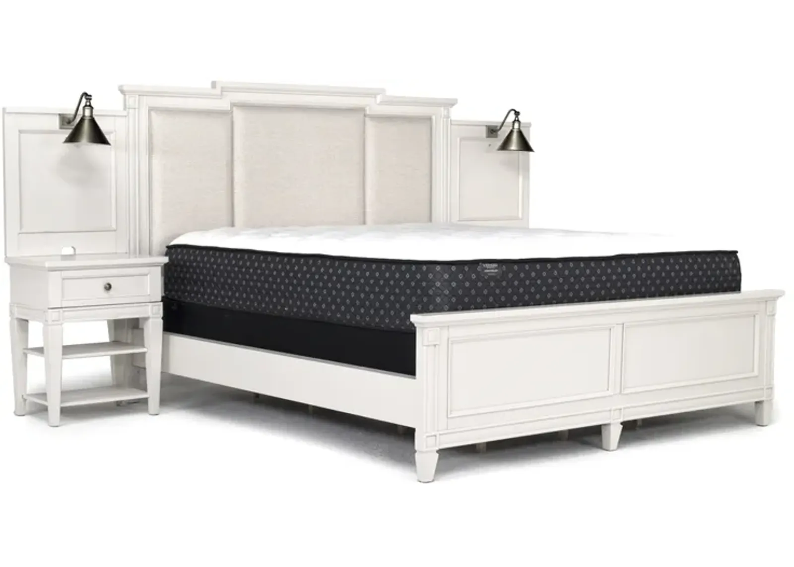 Willowbrook Upholstered Wall Bed in Egg Shell White, CA King