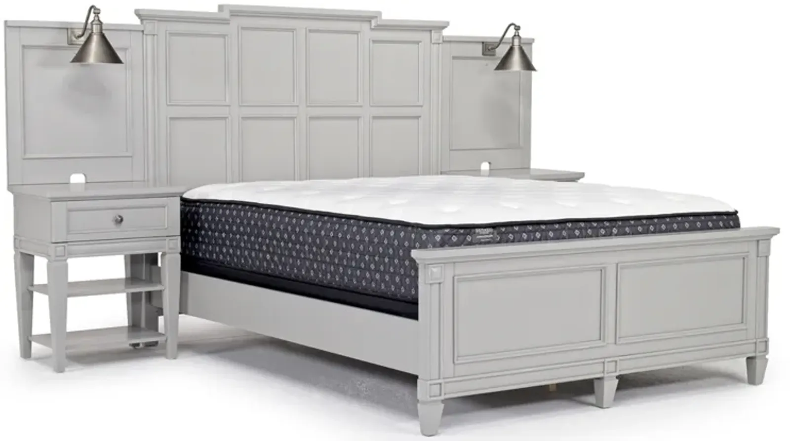 Willowbrook Panel Wall Bed in Pebble, Eastern King