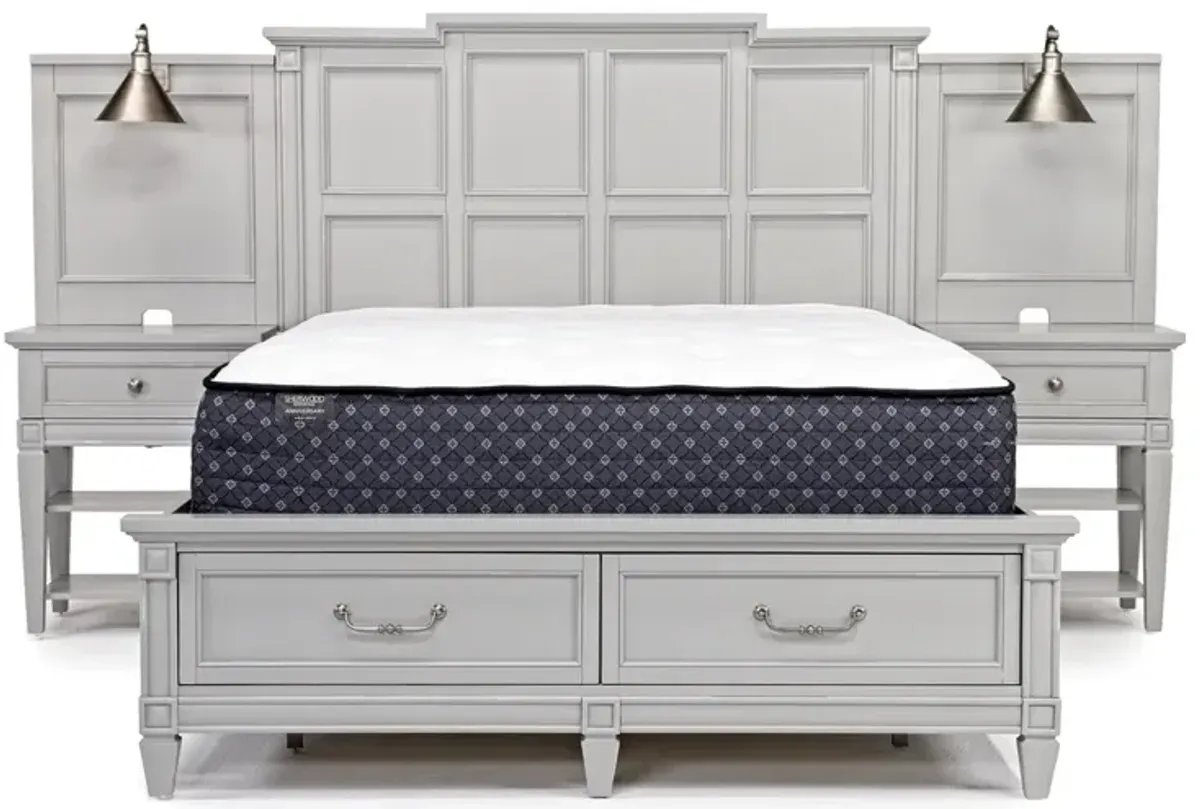 Willowbrook Panel Wall Bed w/ Storage in Pebble, Queen