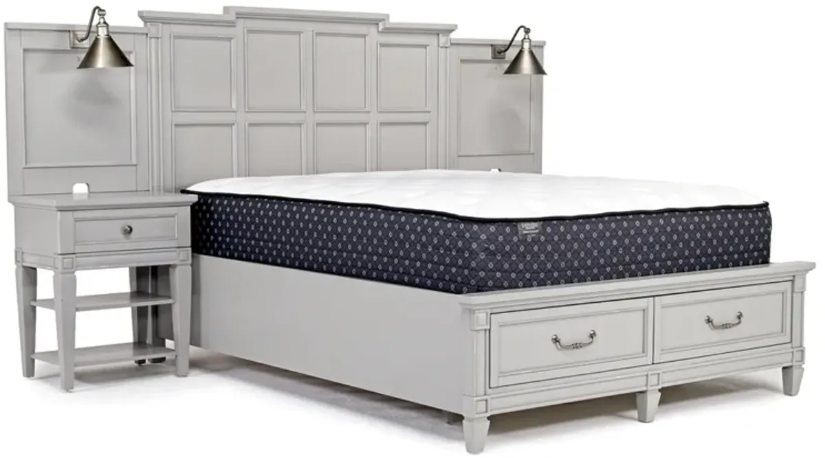 Willowbrook Panel Wall Bed w/ Storage in Pebble, Queen