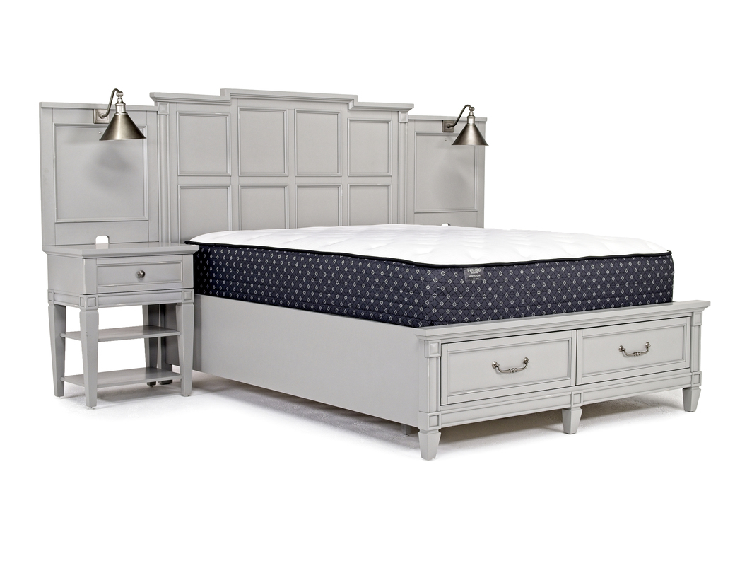 Willowbrook Panel Wall Bed w/ Storage in Pebble, Eastern King