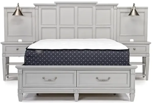 Willowbrook Panel Wall Bed w/ Storage in Pebble, Eastern King
