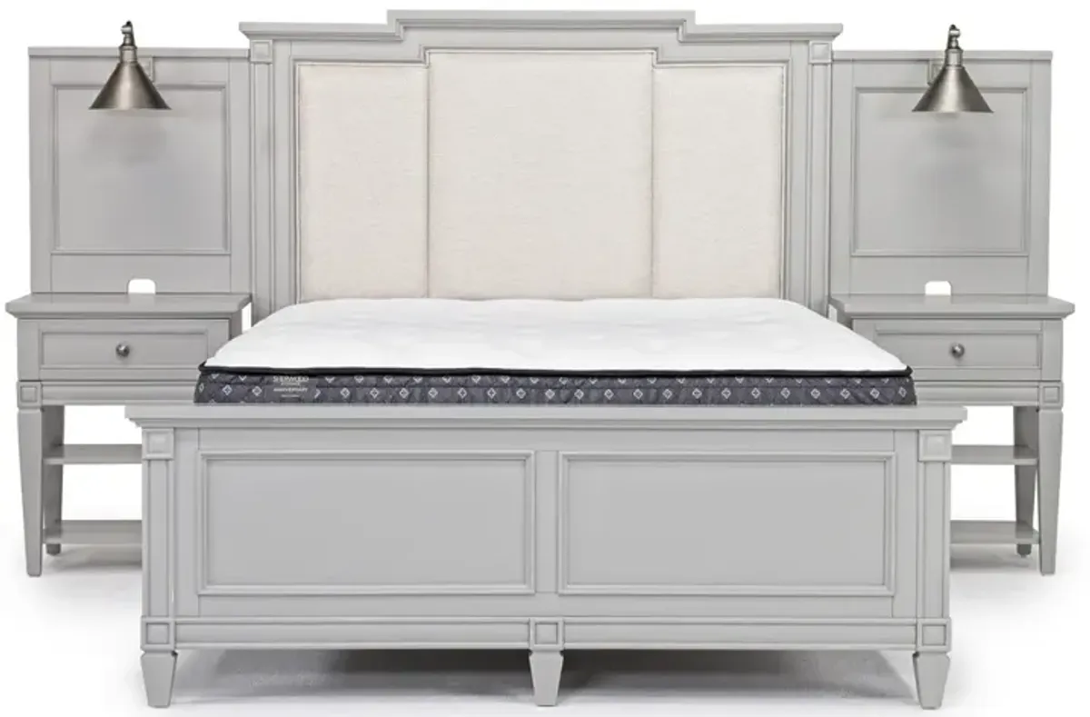 Willowbrook Upholstered Wall Bed in Pebble, Queen