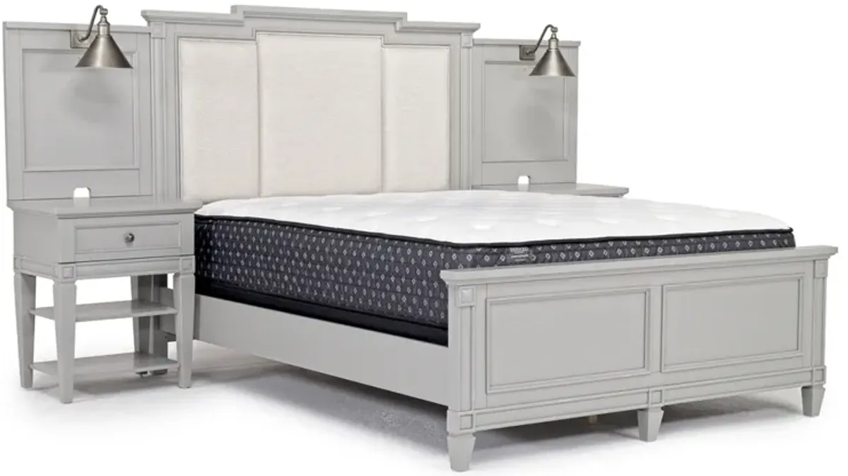 Willowbrook Upholstered Wall Bed in Pebble, Queen