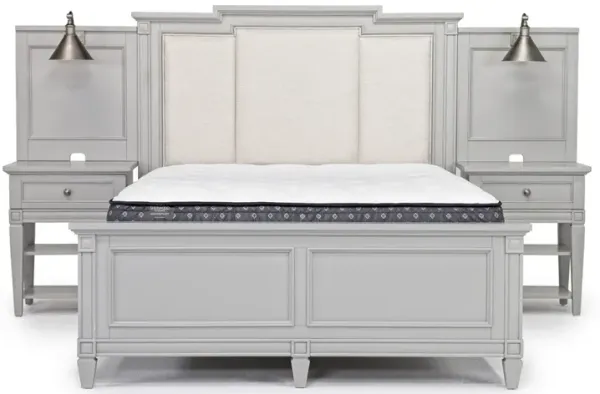 Willowbrook Upholstered Wall Bed in Pebble, Queen
