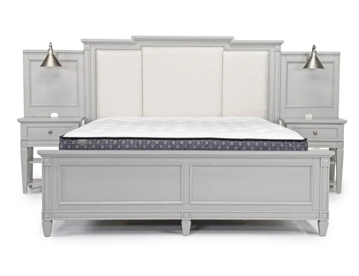 Willowbrook Upholstered Wall Bed in Pebble, CA King