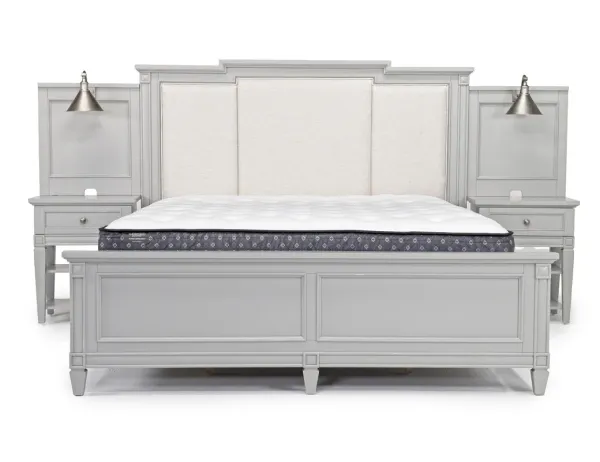 Willowbrook Upholstered Wall Bed in Pebble, CA King