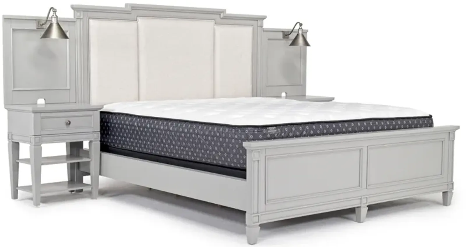 Willowbrook Upholstered Wall Bed in Pebble, CA King