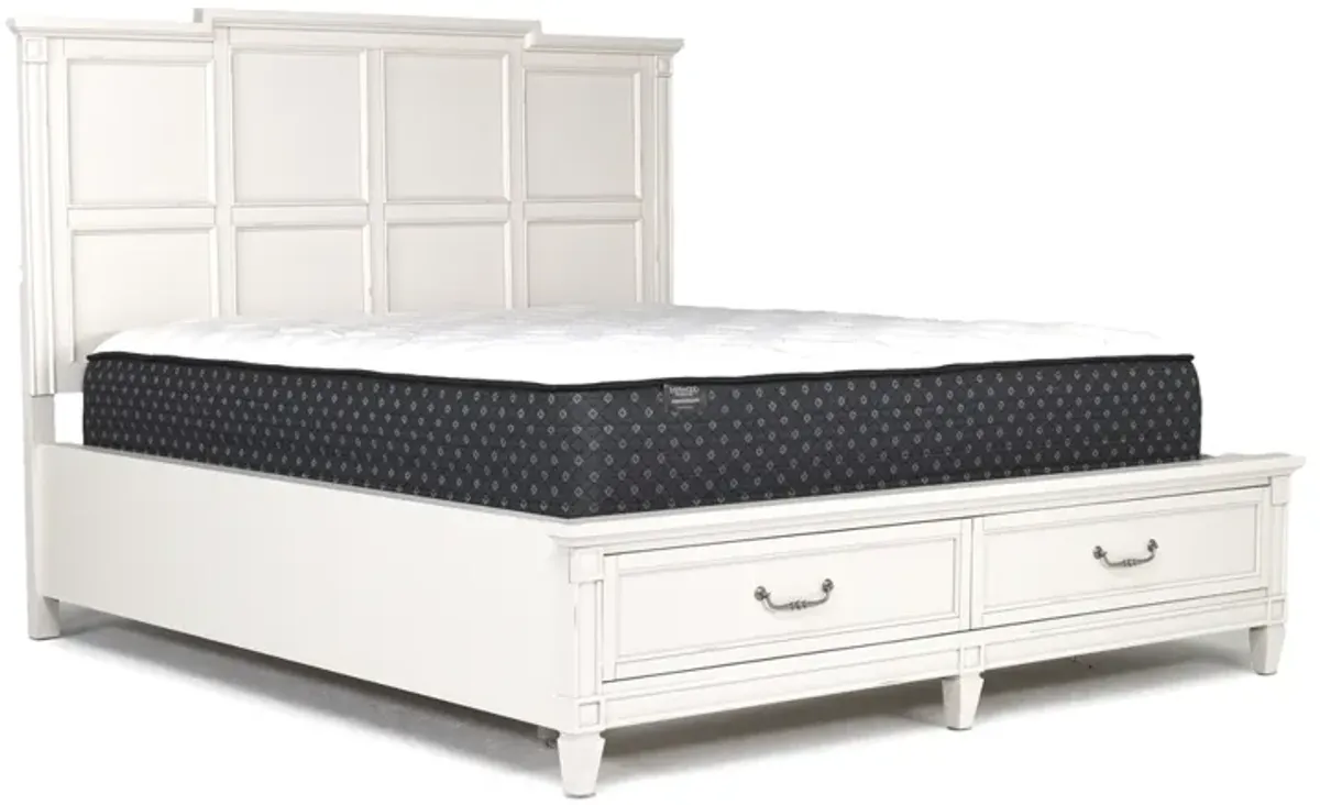 Willowbrook Panel Bed w/ Storage in Egg Shell White, Queen