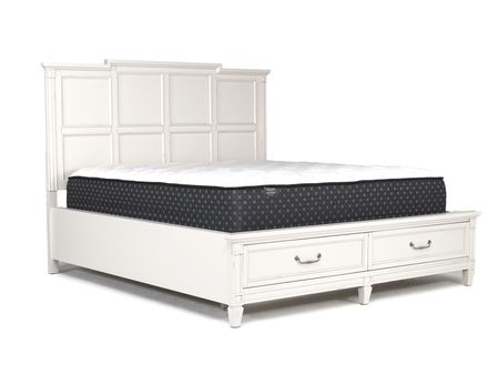 Willowbrook Panel Bed w/ Storage in Egg Shell White, CA King