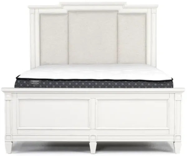 Willowbrook Upholstered Bed in Egg Shell White, Queen