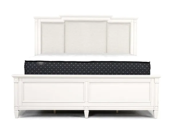 Willowbrook Upholstered Bed in Egg Shell White, Eastern King