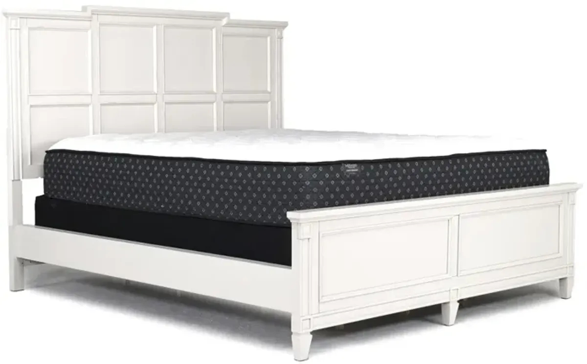 Willowbrook Panel Bed, Dresser, Mirror & Nightstand in Egg Shell White, Queen