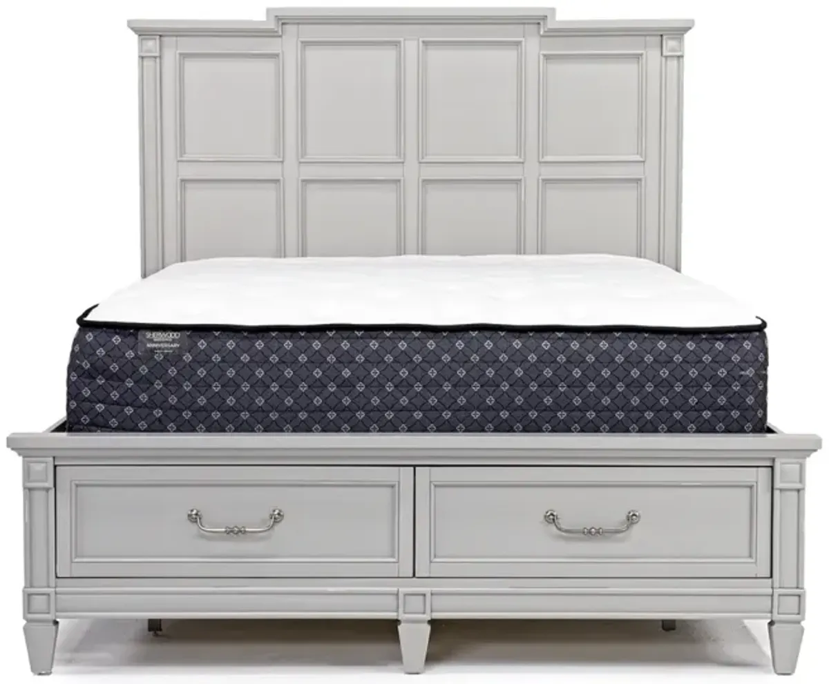 Willowbrook Panel Bed w/ Storage in Pebble, Queen