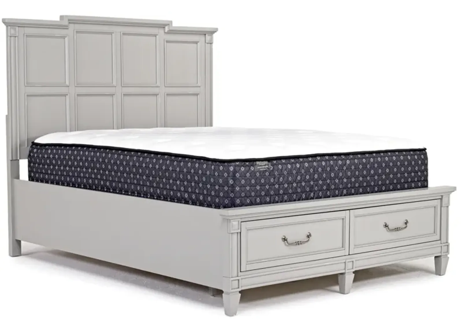 Willowbrook Panel Bed w/ Storage in Pebble, Queen