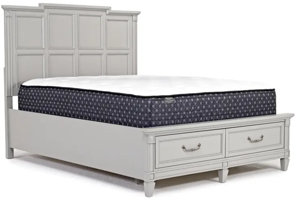 Willowbrook Panel Bed w/ Storage in Pebble, Queen