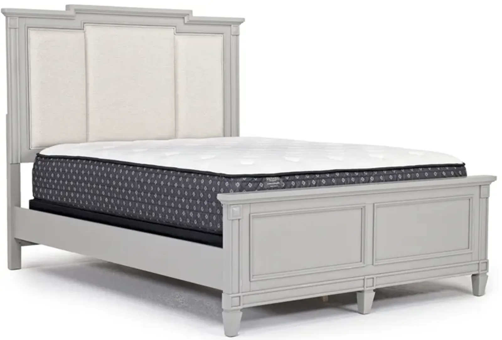 Willowbrook Upholstered Panel Bed in Pebble, Queen