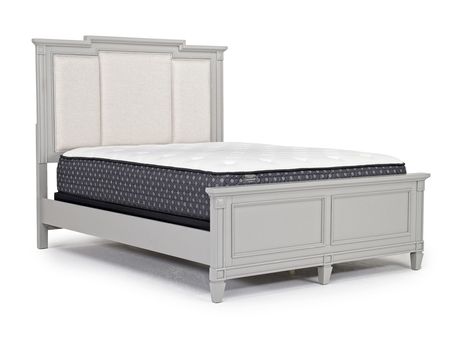 Willowbrook Upholstered Panel Bed in Pebble, Queen