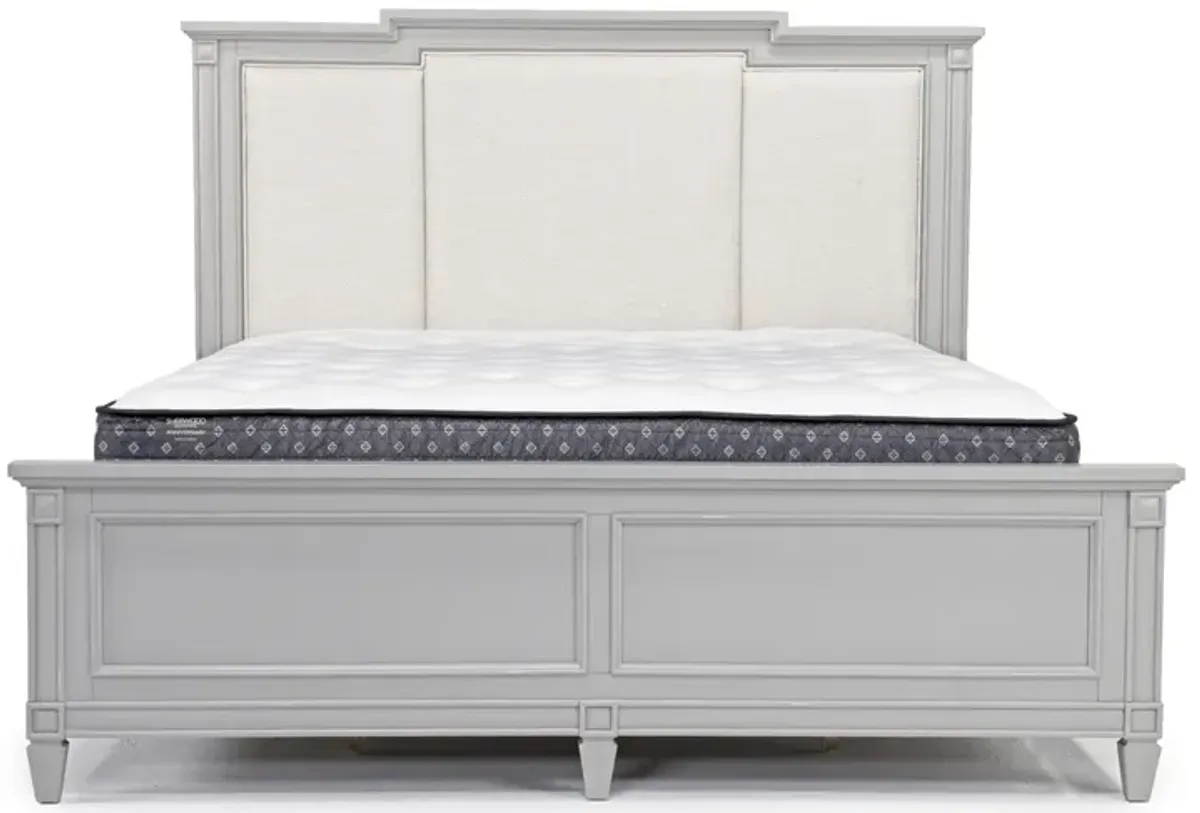 Willowbrook Upholstered Panel Bed in Pebble, CA King