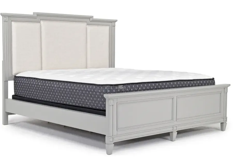 Willowbrook Upholstered Panel Bed in Pebble, CA King