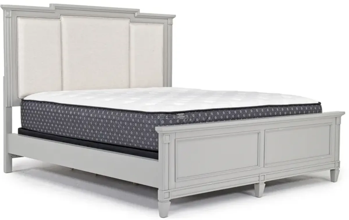 Willowbrook Upholstered Panel Bed in Pebble, CA King