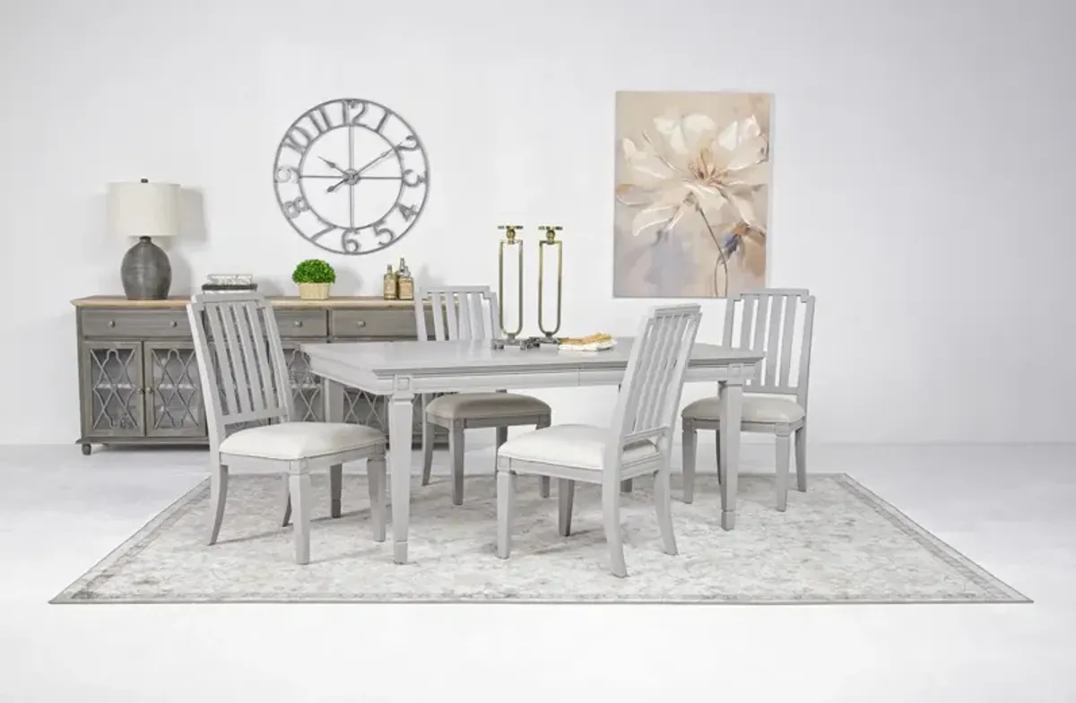 Willowbrook Dining Table & 4 Chairs in Pebble, Slat