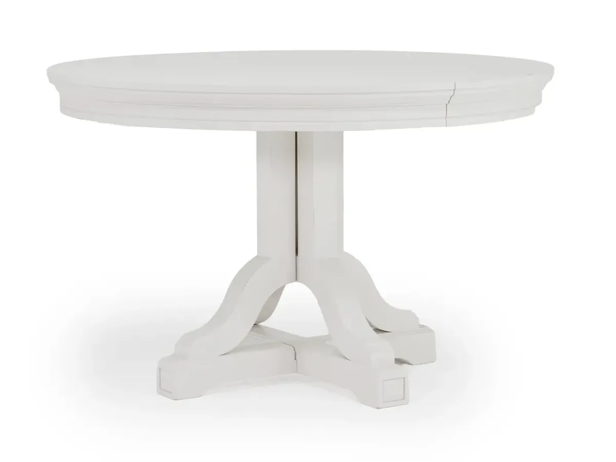 Willowbrook Round Dining Table & 4 Chairs in Egg Shell White, Upholstered