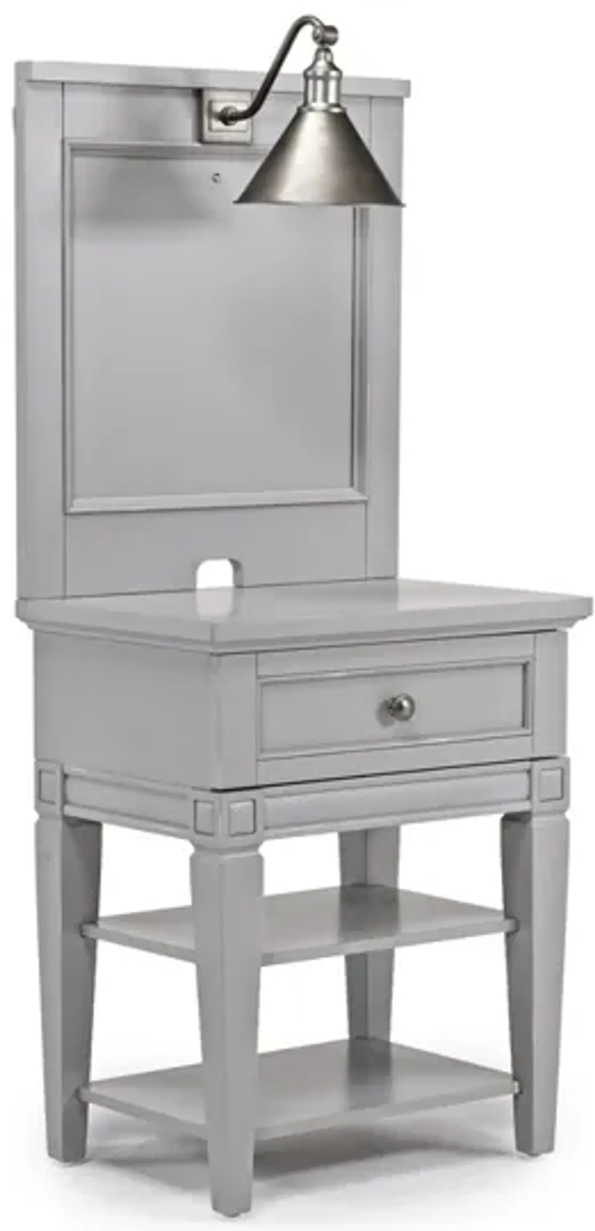 Willowbrook Nightstand & Hutch w/ Lamp in Pebble