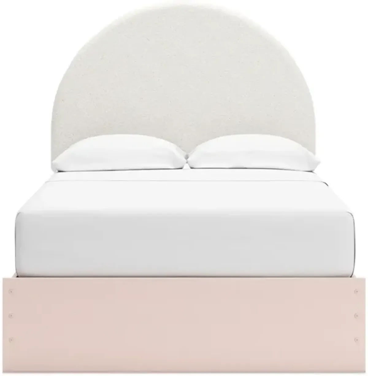 Wistenpine Panel Bed w/ Storage, Dresser, Mirror & Nightstand in Blush, Full