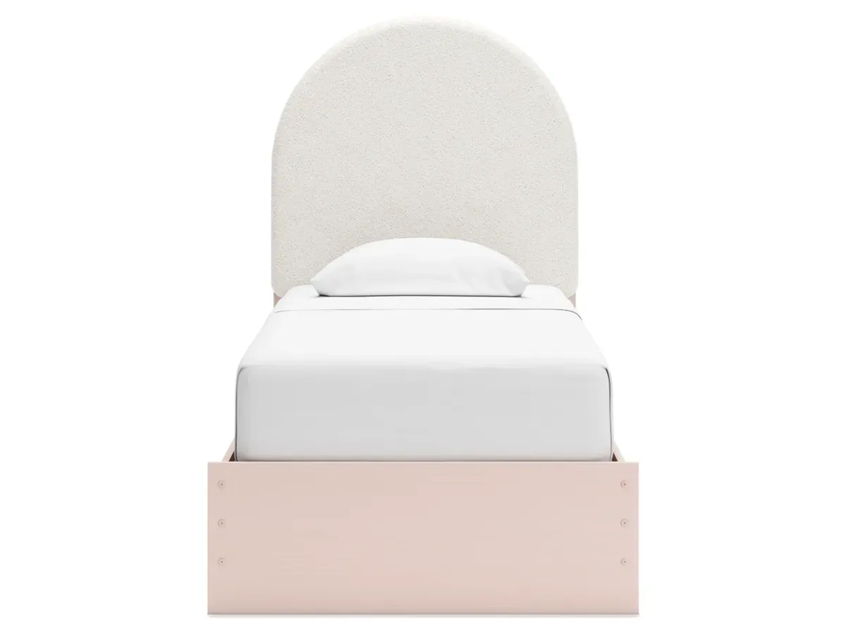 Wistenpine Panel Bed w/ Storage, Dresser, Mirror & Nightstand in Blush, Twin