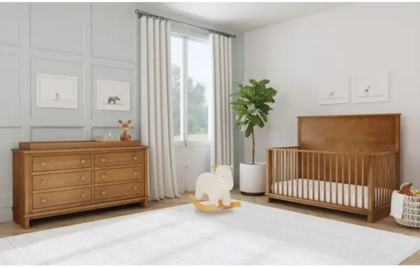 Wyller Crib & Dresser w/ Topper in Brown Oak