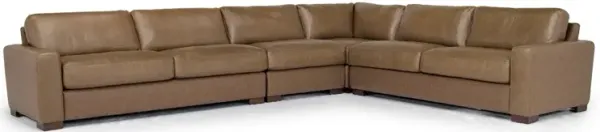 York 4 Piece Sectional in Chestnut Leather