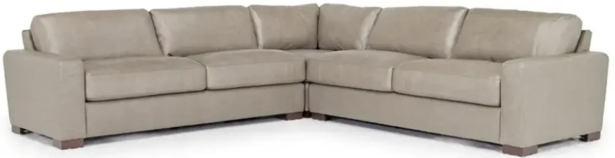 York 3 Piece Sectional in Taupe Leather