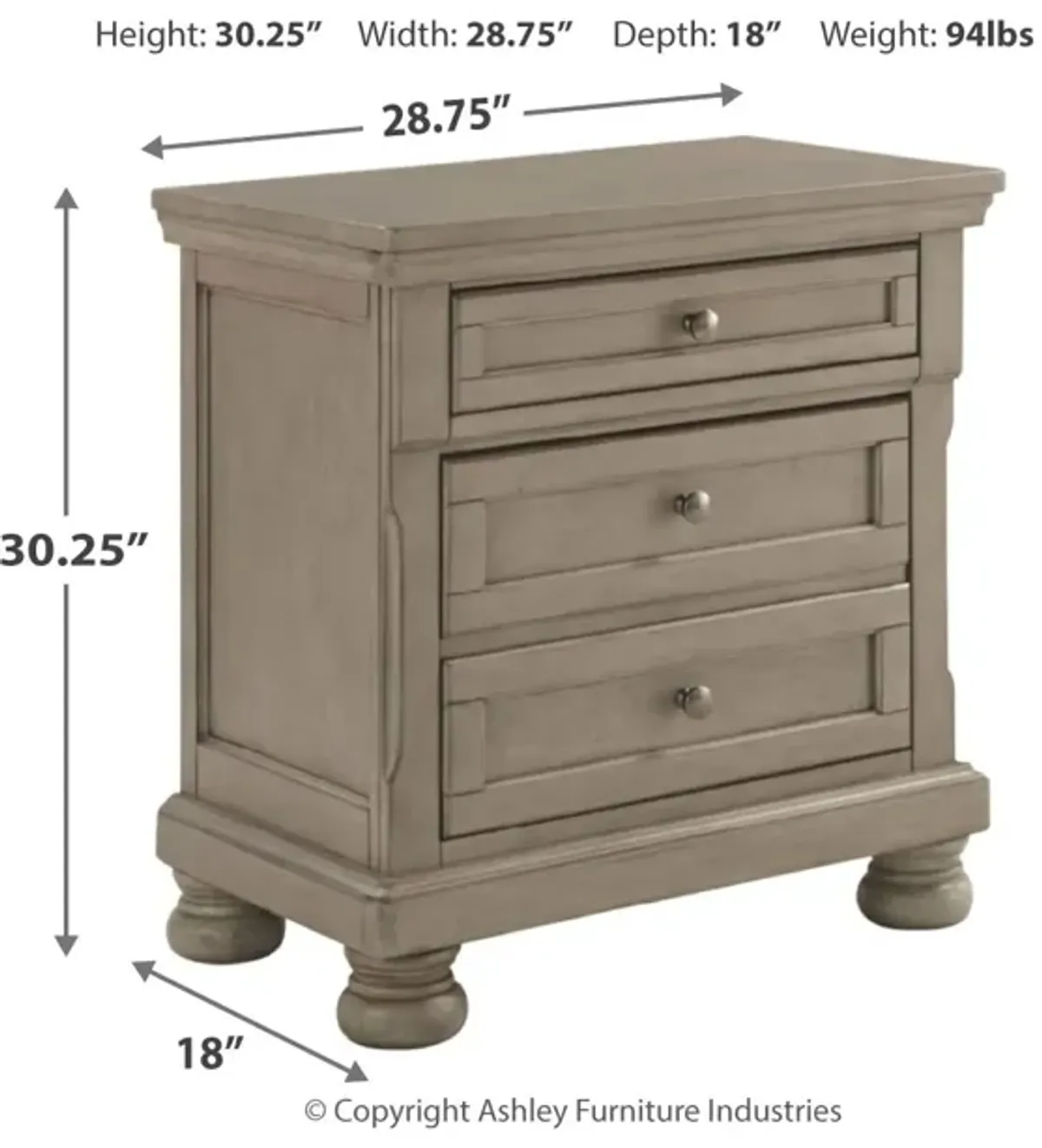 Lettner 2 Drawer Nightstand