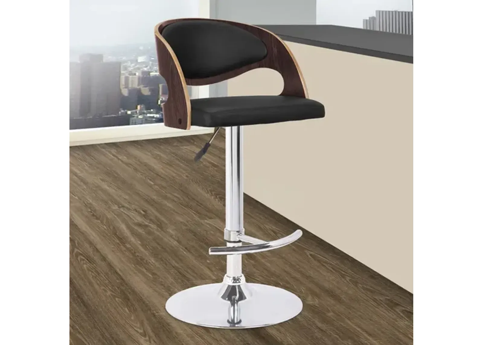 Cali Swivel Black Bar Stool