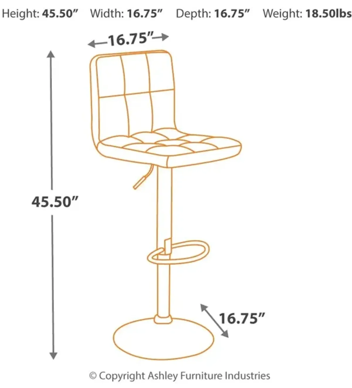 Bellatier Adjustable Height Bar Stool