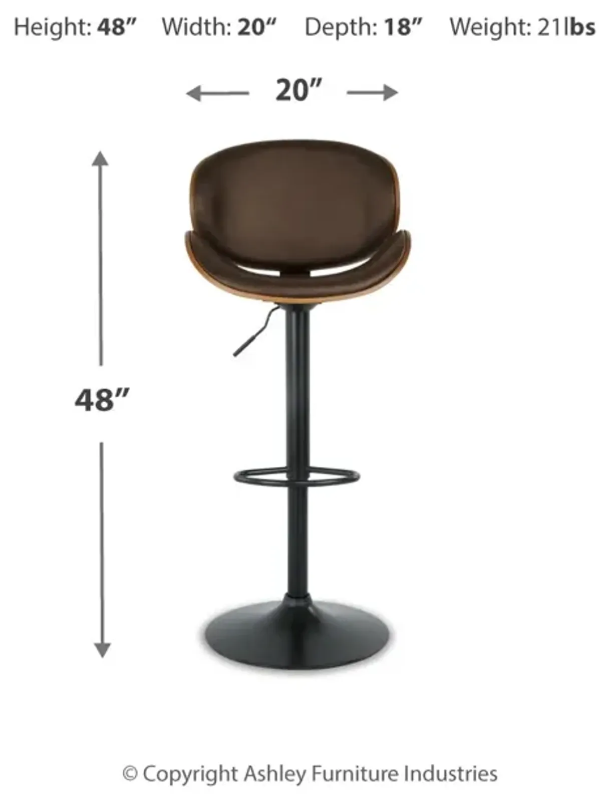 Bellatier Adjustable Height Bar Stool