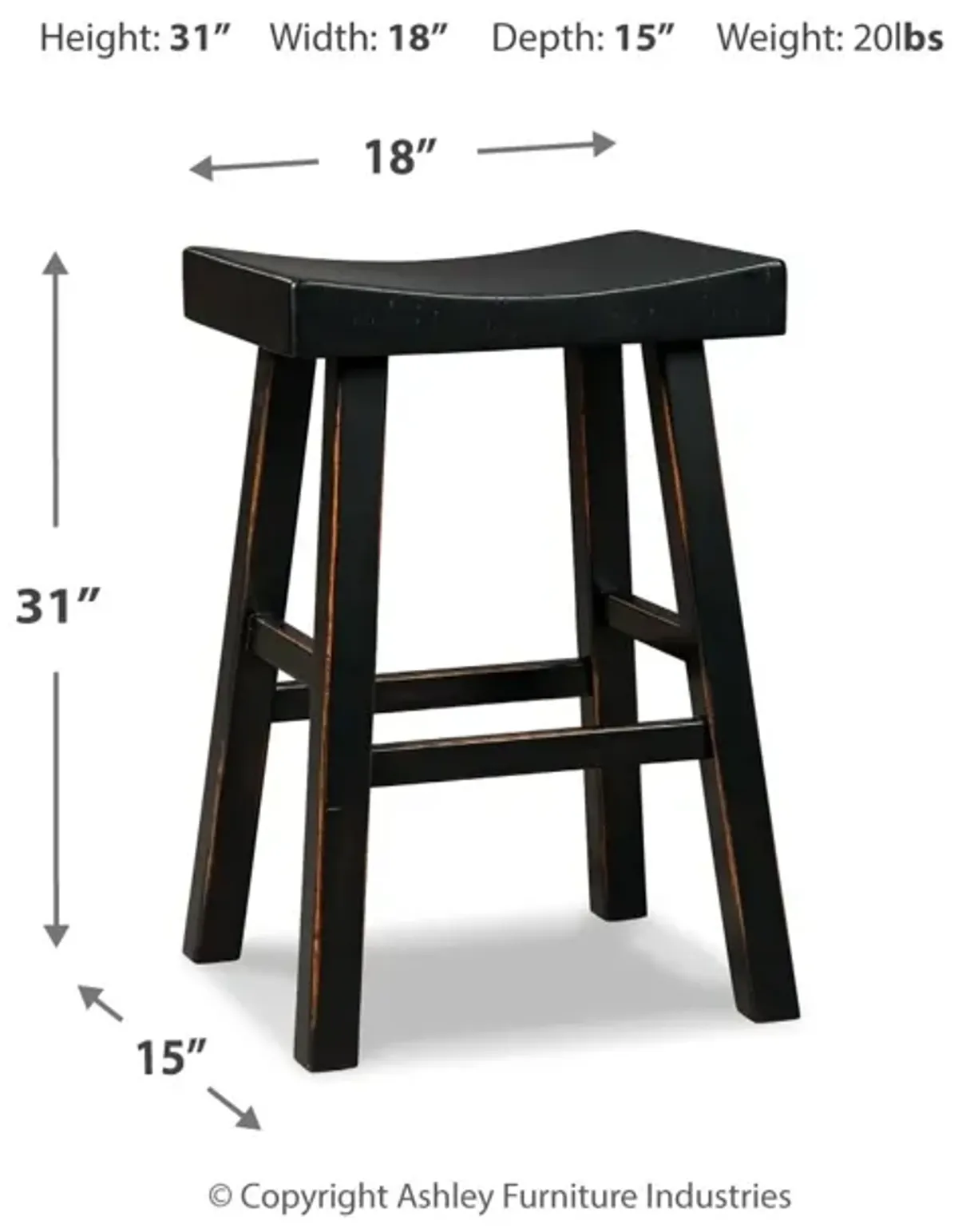 Glosco Pub Height Bar Stool