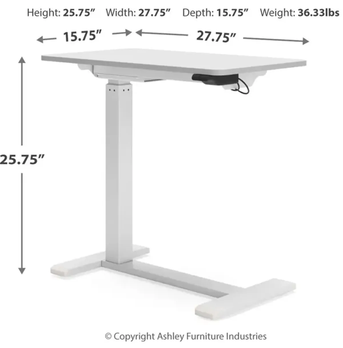 Lynxtyn Adjustable Height Home Office Side Desk