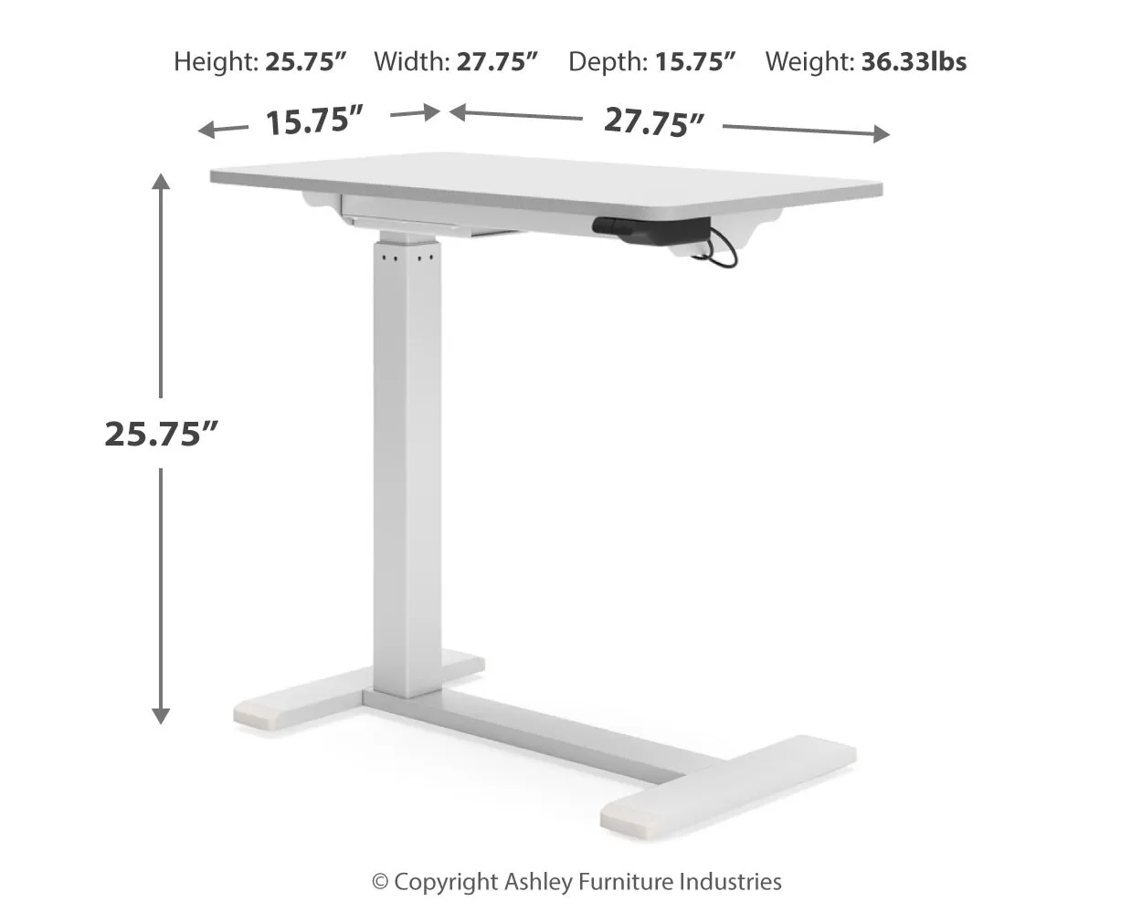 Lynxtyn Adjustable Height Home Office Side Desk