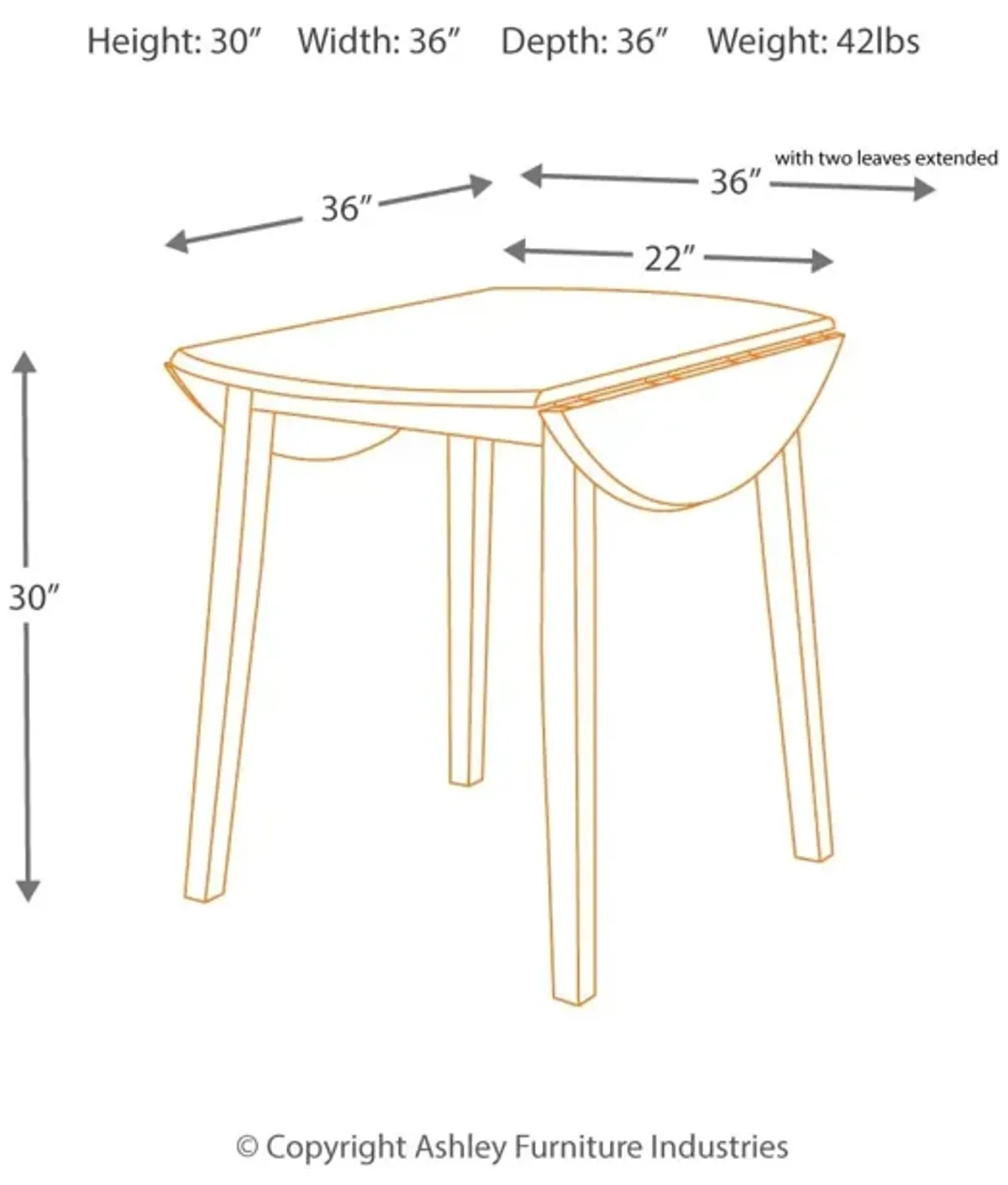 Hammis Dining Drop Leaf Table