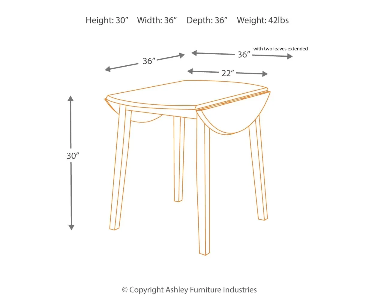 Hammis Dining Drop Leaf Table