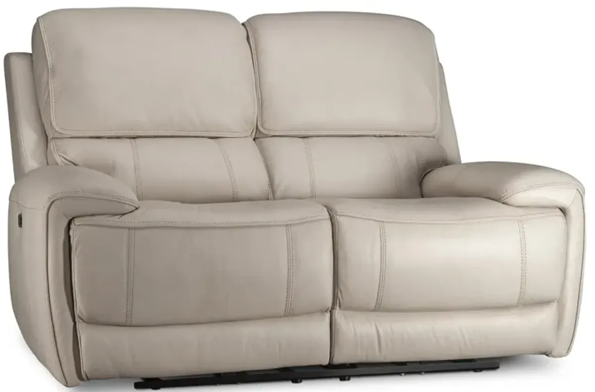 Ember Power Leather Loveseat