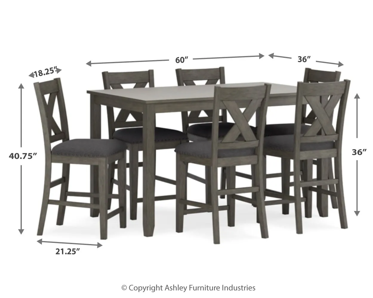 Caitbrook 7-Pc Counter Height Dining Set