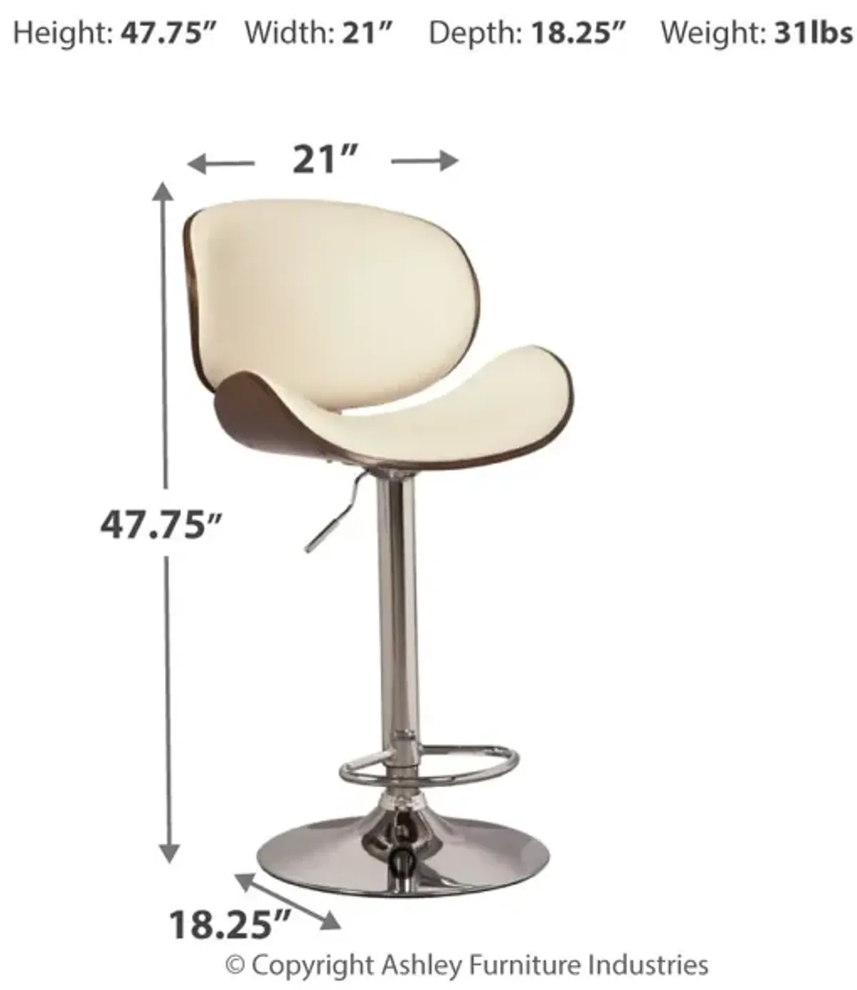 Bellatier Adjustable Height Bar Stool